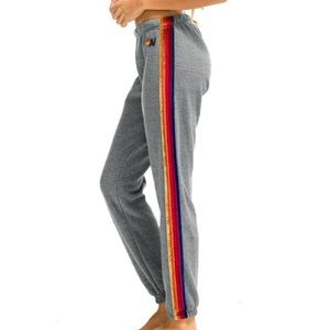 Aviator Nation classic Women’s Sweatpants heather grey with velvet stripes